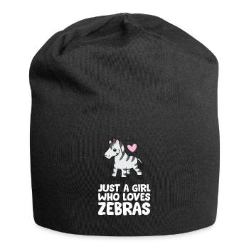 Nur ein Mädchen, das Zebras liebt - Jersey-Beanie - Schwarz - Vorne