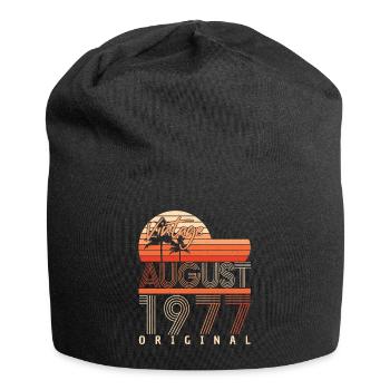 Geboren 1977 Im August - Jersey-Beanie - Schwarz - Vorne