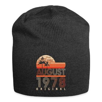 Born 1978 in August - Jersey Beanie - charcoal grey - Front