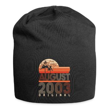 Mois de naissance Août 2003 - Bonnet en jersey - noir - Devant