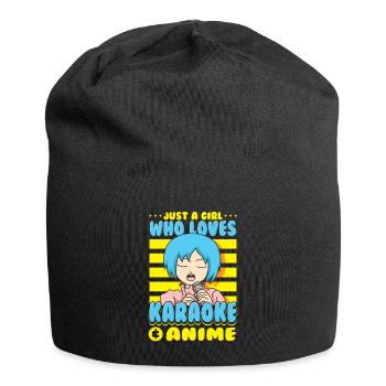 Just A Girl Karaoke Anime Sängerin Singen - Jersey-Beanie - Schwarz - Vorne