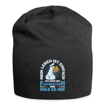 Fischbrötchen Möwe Norddeutsch - Jersey-Beanie - Schwarz - Vorne