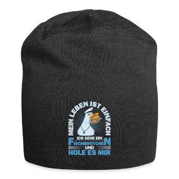 Fischbrötchen Möwe Norddeutsch - Jersey-Beanie - Anthrazit - Vorne
