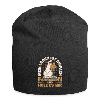 Fischbrötchen Möwe Norddeutsch - Jersey-Beanie - Anthrazit - Vorne