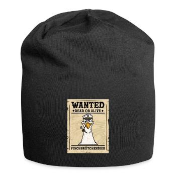 Fischbrötchen Möwe Norddeutsch - Jersey-Beanie - Schwarz - Vorne