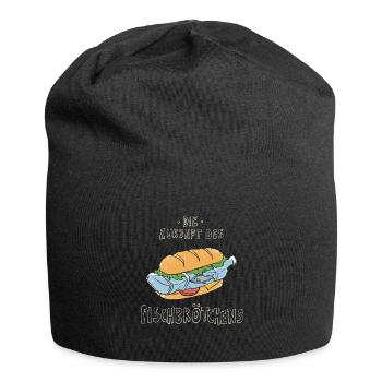 Zukunft des Fischbrötchens Norddeutsch - Jersey-Beanie - Schwarz - Vorne