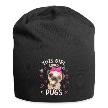 Dieses Maedchen Liebt Möpse - Jersey-Beanie - Schwarz - Vorne