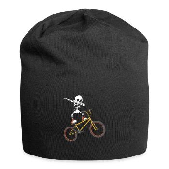 Dabbing Skeleton BMX Rider Stunt Bicycle Cyclist - Jersey Beanie - black - Front