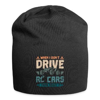 When I dont drive rc cars I think about it - Jersey-Beanie - Schwarz - Vorne