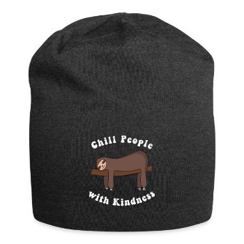 Funny Sloth Lover Chilling Lazy Sloth - Jersey-Beanie - Anthrazit - Vorne