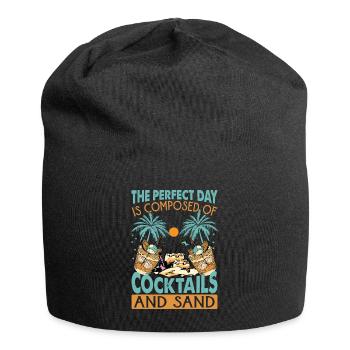 The Perfect Day Is Composed Of Cocktails And Sand - Jersey Beanie - black - Front