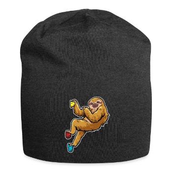 Klettern Faultier Kletterer Bouldern Felsklettern - Jersey-Beanie - Anthrazit - Vorne
