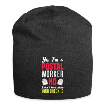 Funny Letter Deliverer Post Post Gifts - Jersey Beanie - charcoal grey - Front