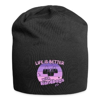 Life is better with Handbags / Handbag Shopping - Jersey Beanie - black - Front