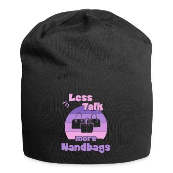 Less Talk More Handbags / Shopping Handbag - Jersey Beanie - black - Front