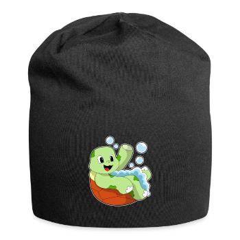 Turtle Bathing Bathtub - Jersey Beanie - black - Front