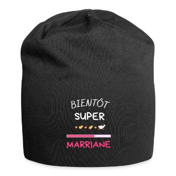 Bientôt Marraine Pour Futur Marraine Maman Baptême - Jersey Beanie - black - Front