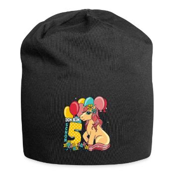 5 Geburtstag Mädchen - Jersey-Beanie - Schwarz - Vorne