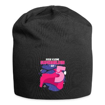 5 Geburtstag Mädchen - Jersey-Beanie - Schwarz - Vorne
