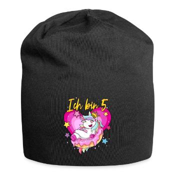 5 Geburtstag Mädchen - Jersey-Beanie - Schwarz - Vorne