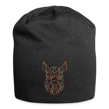 Vintage Wildschwein Polygon Kunst Form Wildschwein - Jersey-Beanie - Schwarz - Vorne