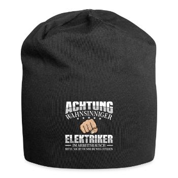 Elektriker Achtung wahnsinniger Elektroniker - Jersey-Beanie - Schwarz - Vorne