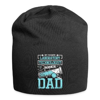 Mon technologue de laboratoire préféré m’appelle papa - Bonnet en jersey - noir - Devant