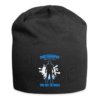 Fotografie macht mich glücklich Du nicht so sehr - Jersey-Beanie - Schwarz - Vorne