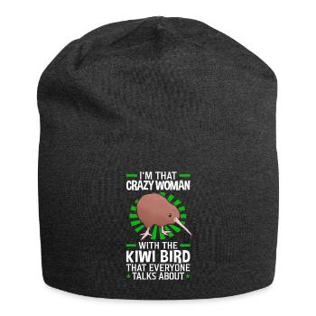 Crazy Kiwi Bird Mrs. Snipe Bouquet - Jersey Beanie - charcoal grey - Front