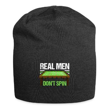 Real Men Dont Spin Drehfußball Kickern - Jersey-Beanie - Anthrazit - Vorne