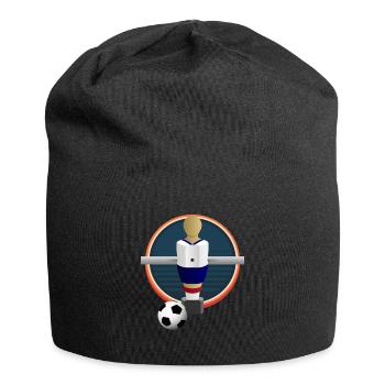 Drehfußballfigur Drehfußball Kickern - Jersey-Beanie - Schwarz - Vorne