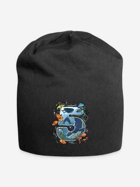 5. Geburtstag Geburtstagsfeier 5 Jahre Meer Ozean - Jersey-Beanie - Schwarz