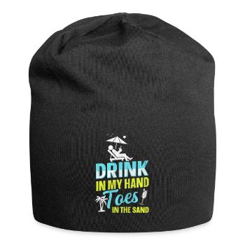 Boire dans mes orteils dans le sable Beach Holiday - Bonnet en jersey - noir - Devant