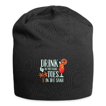 Boire dans mes orteils dans le sable Beach Holiday - Bonnet en jersey - noir - Devant