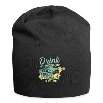 Boire dans mes orteils dans le sable Beach Holiday - Bonnet en jersey - noir - Devant