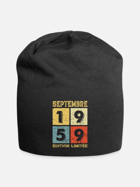 Septembre 1959 Original Idée Cadeau Anniversaire - Bonnet en jersey - noir