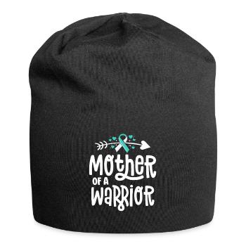 Mother Of A Warrior Teal Cervical Cancer Family - Jersey Beanie - black - Front