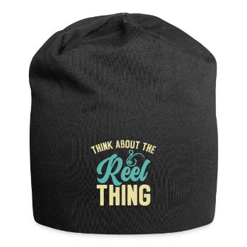 Pensez au passe-temps de pêche Reel Thing - Bonnet en jersey - noir - Devant