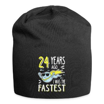 24 Years Ago I Was The Fastest 24. Geburtstag - Jersey-Beanie - Schwarz - Vorne