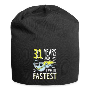31 Years Ago I Was The Fastest 31. Geburtstag - Jersey-Beanie - Schwarz - Vorne