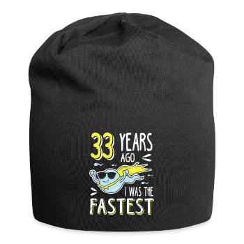 33 Years Ago I Was The Fastest 33. Geburtstag - Jersey-Beanie - Schwarz - Vorne