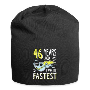 46 Years Ago I Was The Fastest 46. Geburtstag - Jersey-Beanie - Schwarz - Vorne