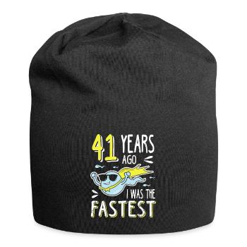 41 Years Ago I Was The Fastest 41. Geburtstag - Jersey-Beanie - Schwarz - Vorne