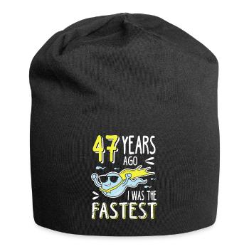 47 Years Ago I Was The Fastest 47. Geburtstag - Jersey-Beanie - Schwarz - Vorne