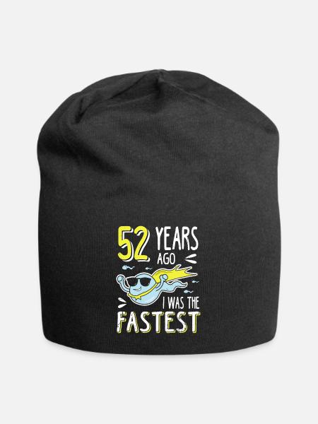52 Years Ago I Was The Fastest 52. Geburtstag - Jersey-Beanie - Schwarz