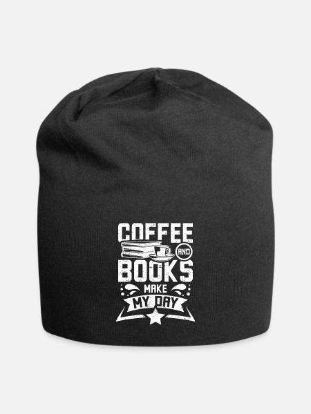 Coffee and books make my day - Jersey-Beanie - Schwarz
