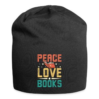 Paix, amour, livres - Bonnet en jersey - noir - Devant