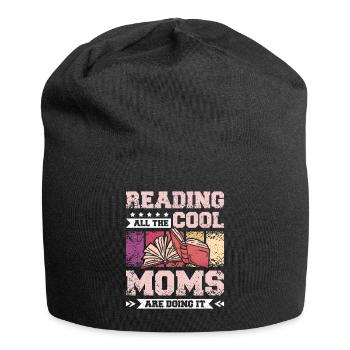 Maman mère lisant des livres - Bonnet en jersey - noir - Devant