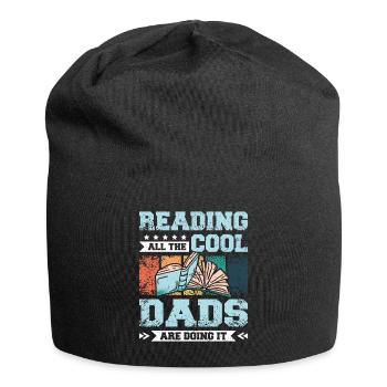 Papa fahther lisant des livres - Bonnet en jersey - noir - Devant