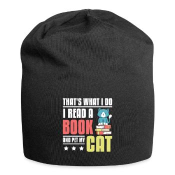 Lisez un livre et caressez mon chat - Bonnet en jersey - noir - Devant